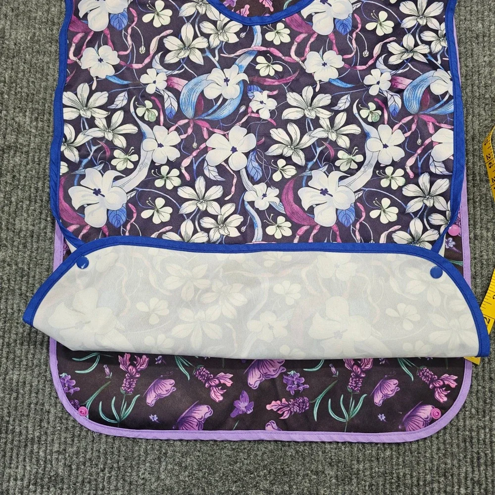 Adult Bibs Artist Smock OS Multicolored Floral 3-Pack Waterproof